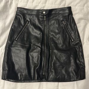 Black leather skirt